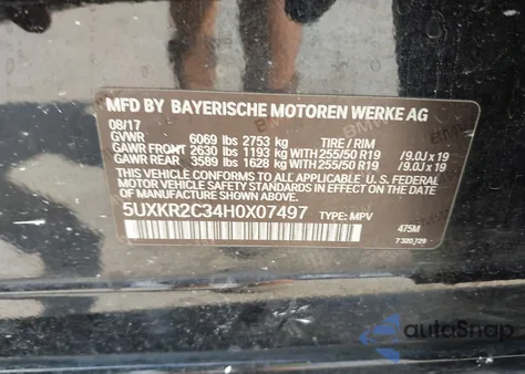 2017 BMW X5 Sdrive35I z USA, uszkodzony, nr VIN 5UXKR2C34H0X07497